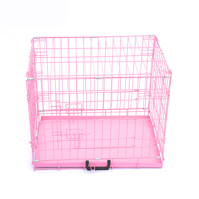 Foldable wire metal dog cage