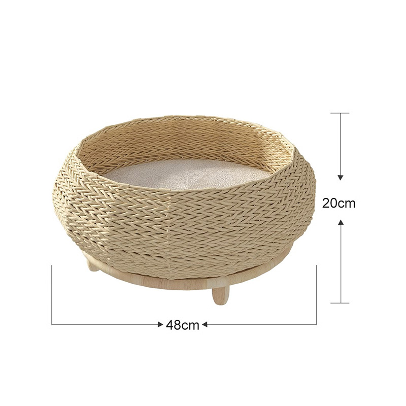 Handmade Natural Kraft Paper Nest Woven Cat Dog Bed Handmade Natural Kraft Paper Nest Woven Cat Dog Bed