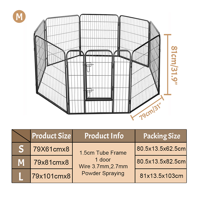 Metal Dog Fence Enclosure Foldable Tube Dog Playpen Metal Dog Fence Enclosure Foldable Tube Dog Playpen