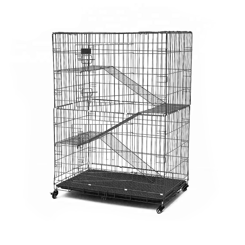 2/3/4-tier malaking panloob na wire metal cat cage na may mga gulong 2/3/4-tier malaking panloob na wire metal cat cage na may mga gulong