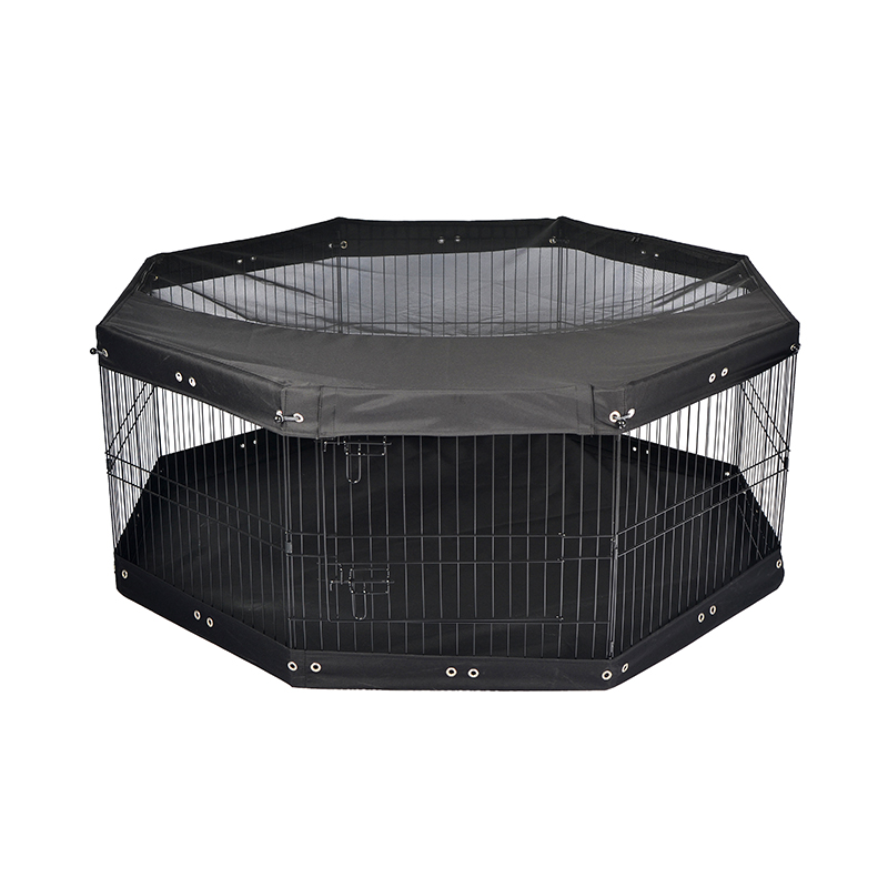 8-panel foldable wire metal dog playpen na may tuktok na takip at ilalim pad 8-panel foldable wire metal dog playpen na may tuktok na takip at ilalim pad