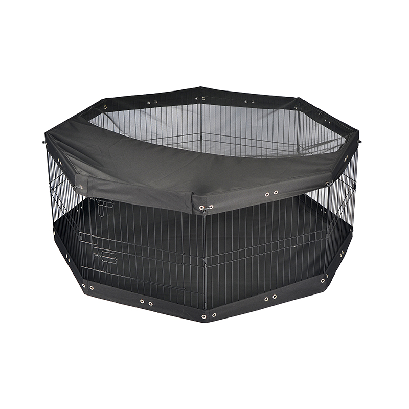 8-panel foldable wire metal dog playpen na may tuktok na takip at ilalim pad 8-panel foldable wire metal dog playpen na may tuktok na takip at ilalim pad