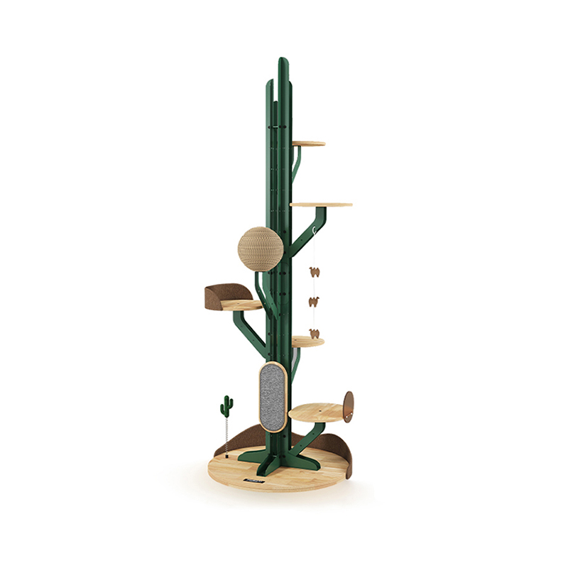 Cactus Shape Cat Tree Climbing Frame na may Scratching Board