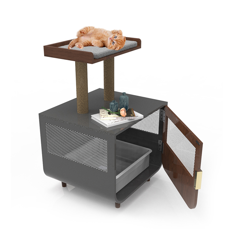 Kahoy na nakatagong banyo na kasangkapan sa pusa ng pusa na may gabinete ng basura Kahoy na nakatagong banyo na kasangkapan sa pusa ng pusa na may gabinete ng basura