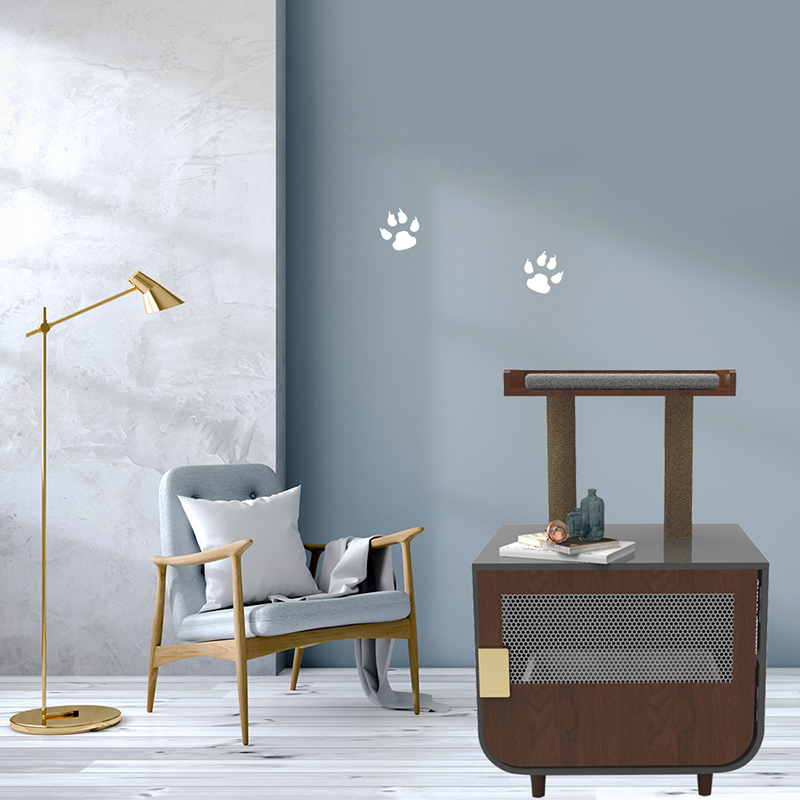 Kahoy na nakatagong banyo na kasangkapan sa pusa ng pusa na may gabinete ng basura Kahoy na nakatagong banyo na kasangkapan sa pusa ng pusa na may gabinete ng basura