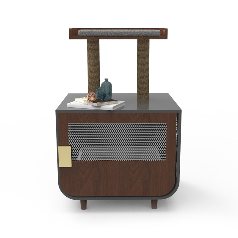 Kahoy na nakatagong banyo na kasangkapan sa pusa ng pusa na may gabinete ng basura Kahoy na nakatagong banyo na kasangkapan sa pusa ng pusa na may gabinete ng basura