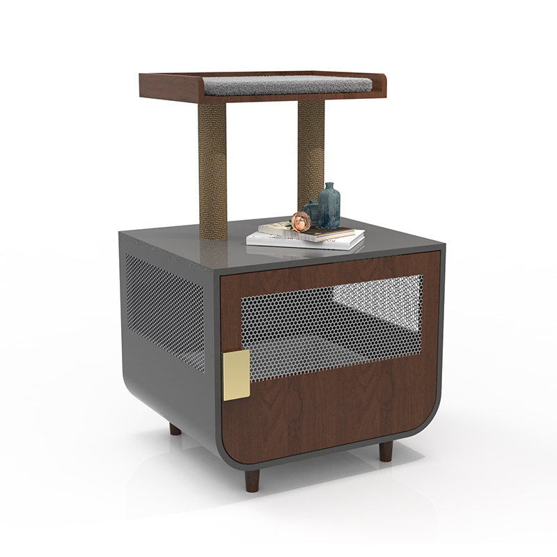 Kahoy na nakatagong banyo na kasangkapan sa pusa ng pusa na may gabinete ng basura Kahoy na nakatagong banyo na kasangkapan sa pusa ng pusa na may gabinete ng basura