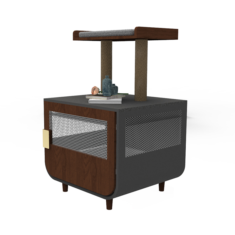 Kahoy na nakatagong banyo na kasangkapan sa pusa ng pusa na may gabinete ng basura Kahoy na nakatagong banyo na kasangkapan sa pusa ng pusa na may gabinete ng basura