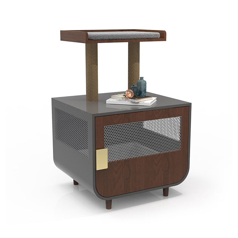 Kahoy na nakatagong banyo na kasangkapan sa pusa ng pusa na may gabinete ng basura Kahoy na nakatagong banyo na kasangkapan sa pusa ng pusa na may gabinete ng basura