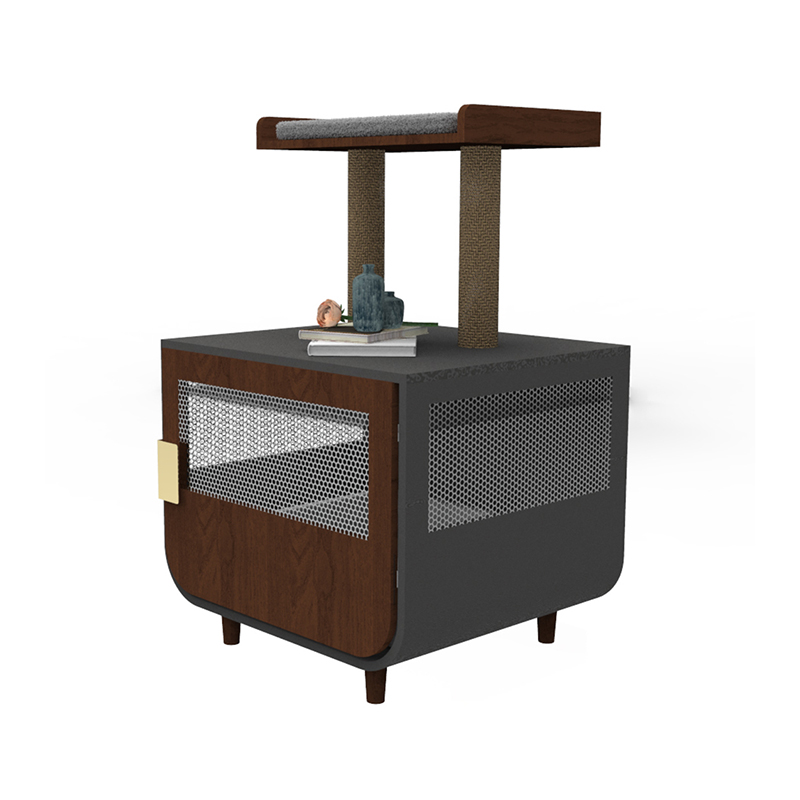 Kahoy na nakatagong banyo na kasangkapan sa pusa ng pusa na may gabinete ng basura Kahoy na nakatagong banyo na kasangkapan sa pusa ng pusa na may gabinete ng basura