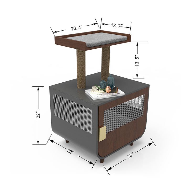 Kahoy na nakatagong banyo na kasangkapan sa pusa ng pusa na may gabinete ng basura Kahoy na nakatagong banyo na kasangkapan sa pusa ng pusa na may gabinete ng basura