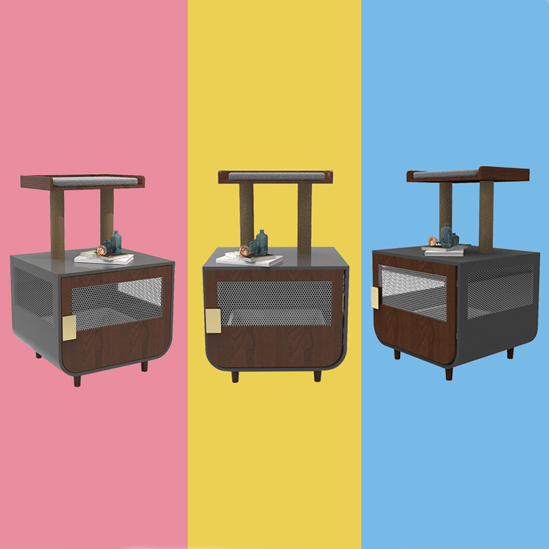 Kahoy na nakatagong banyo na kasangkapan sa pusa ng pusa na may gabinete ng basura Kahoy na nakatagong banyo na kasangkapan sa pusa ng pusa na may gabinete ng basura