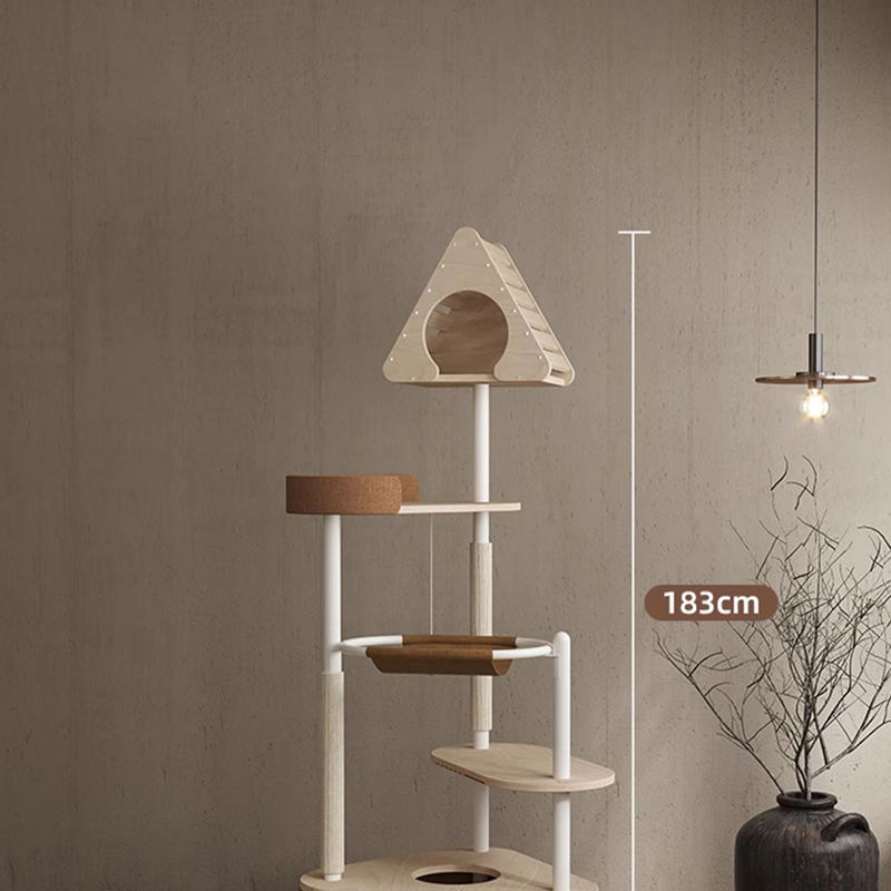 Minimalist geometric cute na kahoy na tower panloob na condo pugad na puno ng pusa Minimalist geometric cute na kahoy na tower panloob na condo pugad na puno ng pusa