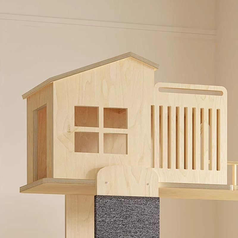 Solidong kahoy na villa multi-level tower malaking cat tree climbing frame Solidong kahoy na villa multi-level tower malaking cat tree climbing frame
