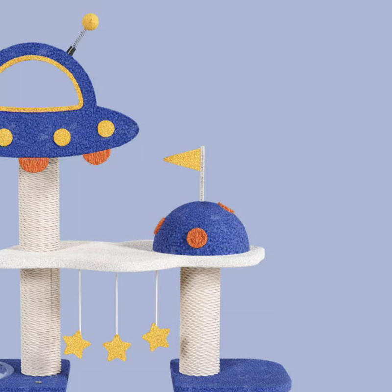 Blue Space Capsule Climbing Frame Cat Tree Tower Para sa Kuting Paglalaro ng Laruan Blue Space Capsule Climbing Frame Cat Tree Tower Para sa Kuting Paglalaro ng Laruan