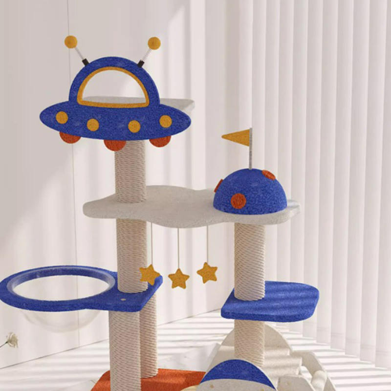 Blue Space Capsule Climbing Frame Cat Tree Tower Para sa Kuting Paglalaro ng Laruan Blue Space Capsule Climbing Frame Cat Tree Tower Para sa Kuting Paglalaro ng Laruan