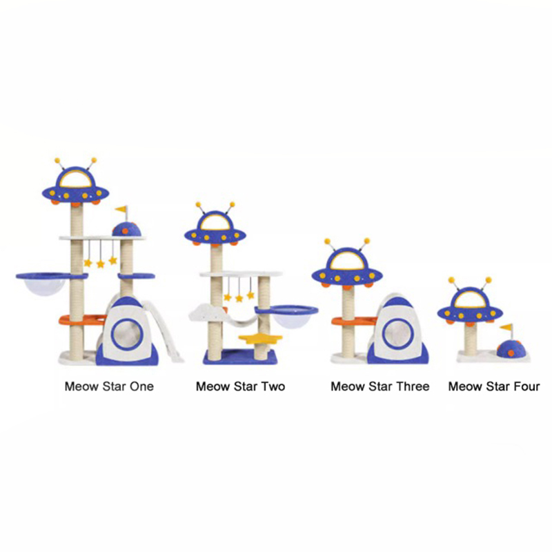 Blue Space Capsule Climbing Frame Cat Tree Tower Para sa Kuting Paglalaro ng Laruan Blue Space Capsule Climbing Frame Cat Tree Tower Para sa Kuting Paglalaro ng Laruan
