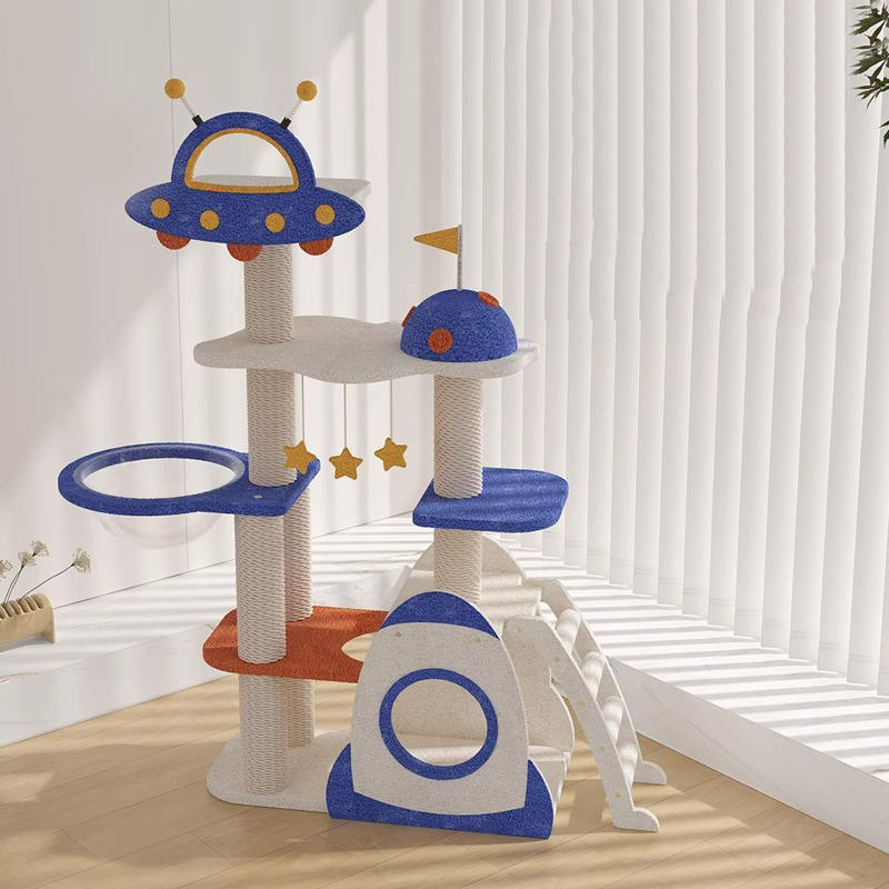 Blue Space Capsule Climbing Frame Cat Tree Tower Para sa Kuting Paglalaro ng Laruan Blue Space Capsule Climbing Frame Cat Tree Tower Para sa Kuting Paglalaro ng Laruan