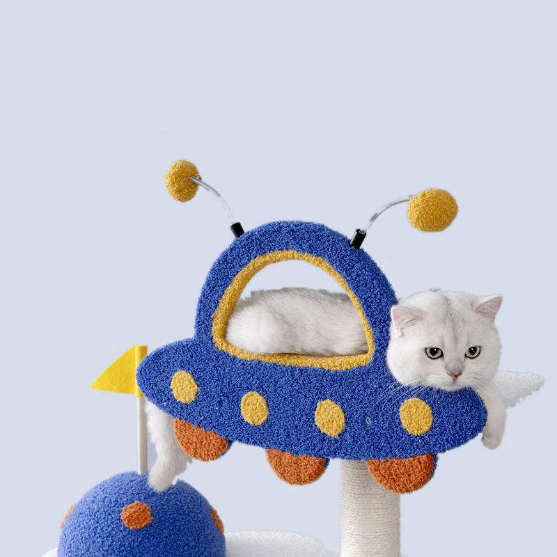 Blue Space Capsule Climbing Frame Cat Tree Tower Para sa Kuting Paglalaro ng Laruan Blue Space Capsule Climbing Frame Cat Tree Tower Para sa Kuting Paglalaro ng Laruan