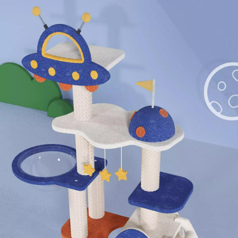 Blue Space Capsule Climbing Frame Cat Tree Tower Para sa Kuting Paglalaro ng Laruan Blue Space Capsule Climbing Frame Cat Tree Tower Para sa Kuting Paglalaro ng Laruan