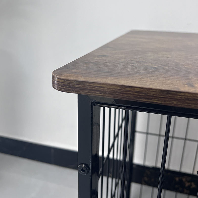 Malaking kahoy na hawla ng kahoy na aso na may naaalis na tray Malaking kahoy na hawla ng kahoy na aso na may naaalis na tray