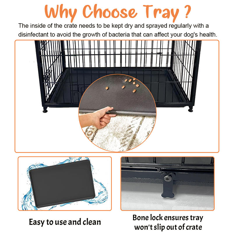 Malaking kahoy na hawla ng kahoy na aso na may naaalis na tray Malaking kahoy na hawla ng kahoy na aso na may naaalis na tray