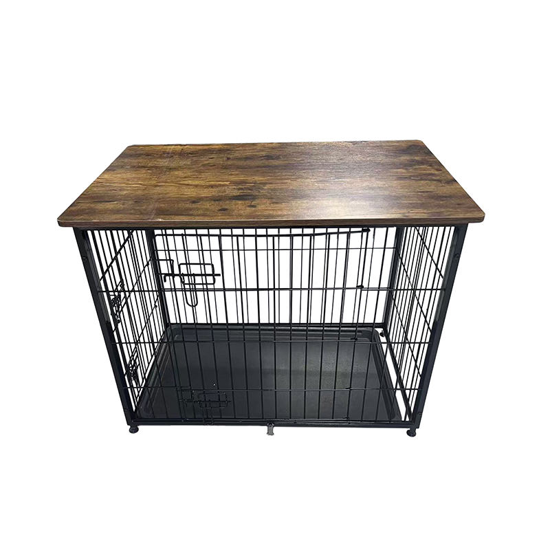 Malaking kahoy na hawla ng kahoy na aso na may naaalis na tray Malaking kahoy na hawla ng kahoy na aso na may naaalis na tray