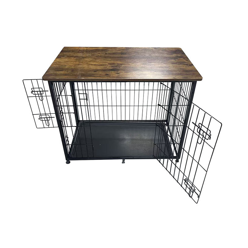 Malaking kahoy na hawla ng kahoy na aso na may naaalis na tray Malaking kahoy na hawla ng kahoy na aso na may naaalis na tray