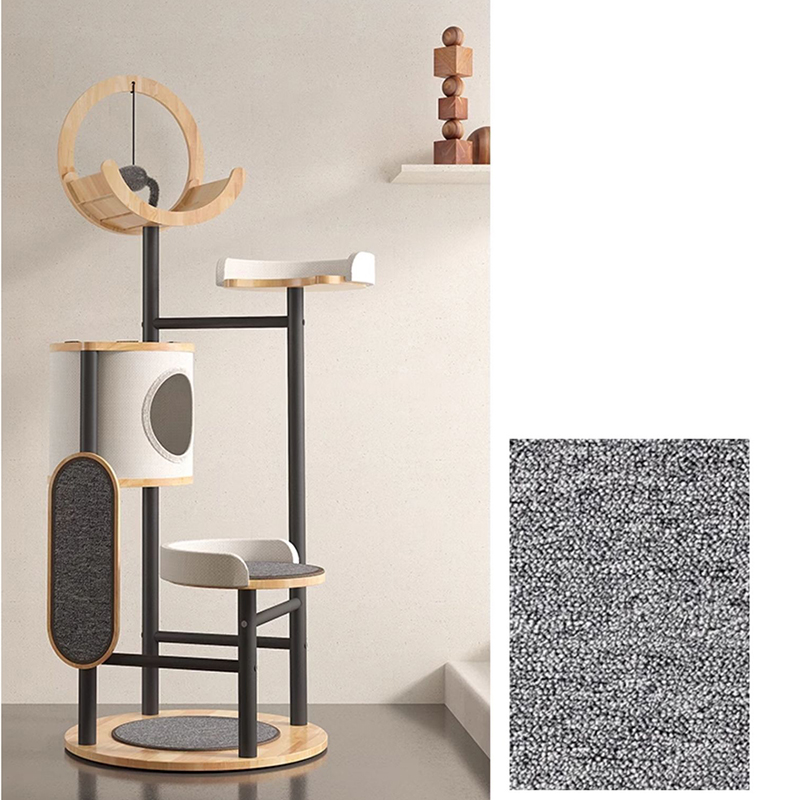 Rubber Wood & Steel Tower Cat Tree Climbing Frame Rubber Wood & Steel Tower Cat Tree Climbing Frame