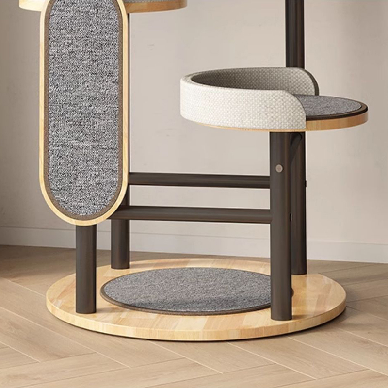 Rubber Wood & Steel Tower Cat Tree Climbing Frame Rubber Wood & Steel Tower Cat Tree Climbing Frame