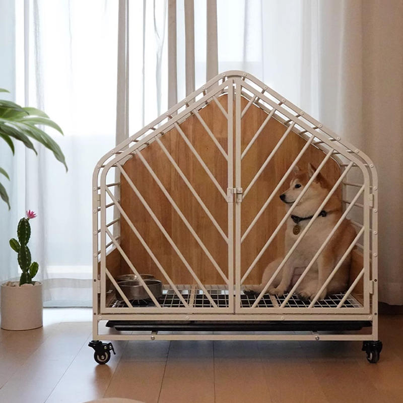 Malaking kahoy na bakal na panloob na hawla ng aso Malaking kahoy na bakal na panloob na hawla ng aso