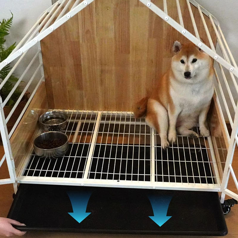 Malaking kahoy na bakal na panloob na hawla ng aso Malaking kahoy na bakal na panloob na hawla ng aso