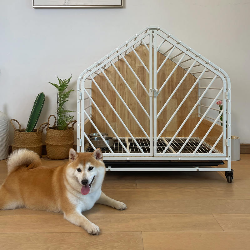 Malaking kahoy na bakal na panloob na hawla ng aso Malaking kahoy na bakal na panloob na hawla ng aso