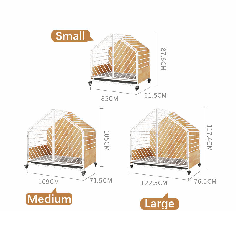Malaking kahoy na bakal na panloob na hawla ng aso Malaking kahoy na bakal na panloob na hawla ng aso