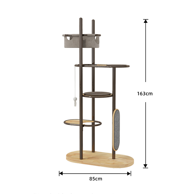 Sahig sa kisame matangkad sa panloob na goma na kahoy na pusa tree tower condo na may natutulog na basket Sahig sa kisame matangkad sa panloob na goma na kahoy na pusa tree tower condo na may natutulog na basket