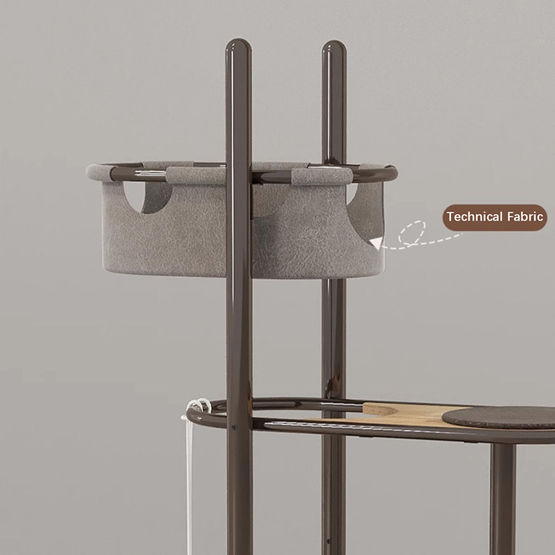 Sahig sa kisame matangkad sa panloob na goma na kahoy na pusa tree tower condo na may natutulog na basket Sahig sa kisame matangkad sa panloob na goma na kahoy na pusa tree tower condo na may natutulog na basket