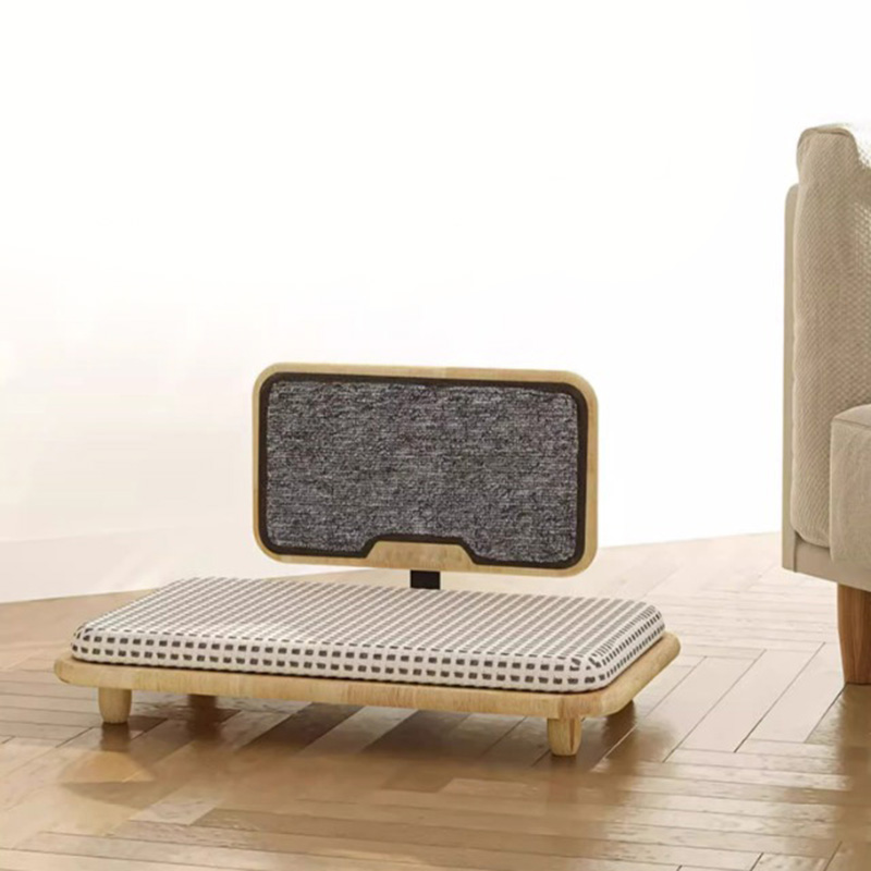 Solidong kahoy na maginhawang pugad ng pusa na may scratching board Solidong kahoy na maginhawang pugad ng pusa na may scratching board