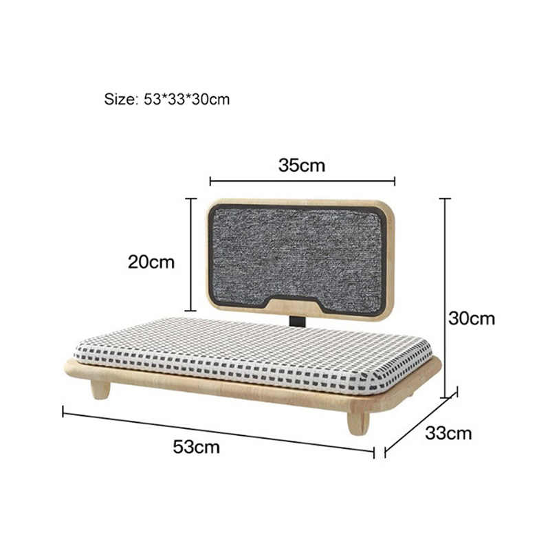 Solidong kahoy na maginhawang pugad ng pusa na may scratching board Solidong kahoy na maginhawang pugad ng pusa na may scratching board