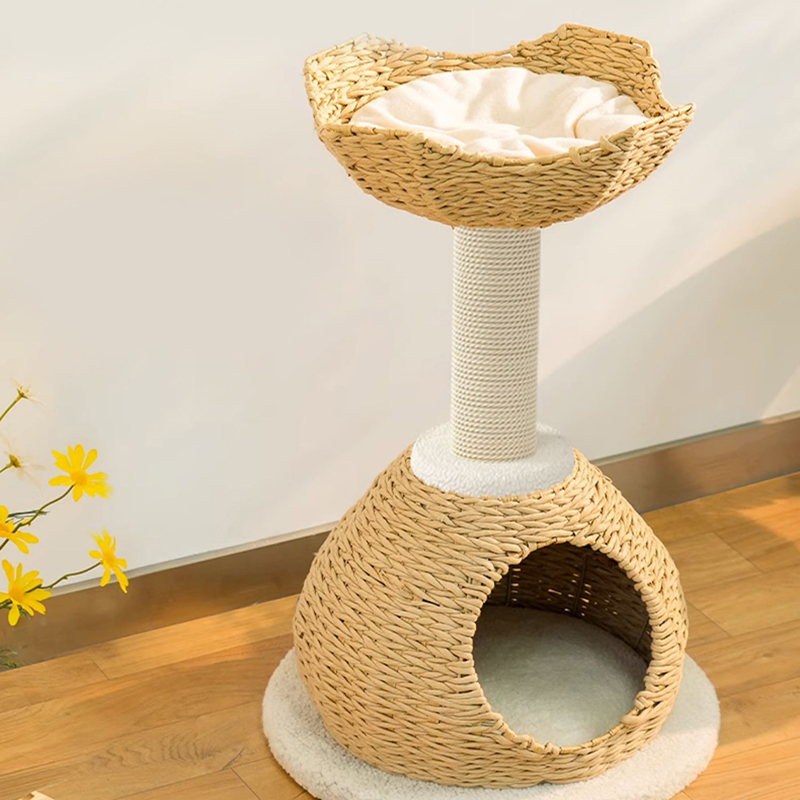 Modern Kraft Paper Tower Woven Climbing Scratcher Post Cat Tree Modern Kraft Paper Tower Woven Climbing Scratcher Post Cat Tree