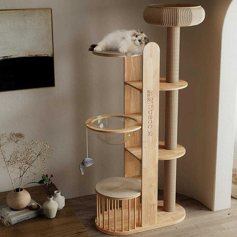Multi-level na kahoy na tower condo climbing frame cat tree Multi-level na kahoy na tower condo climbing frame cat tree