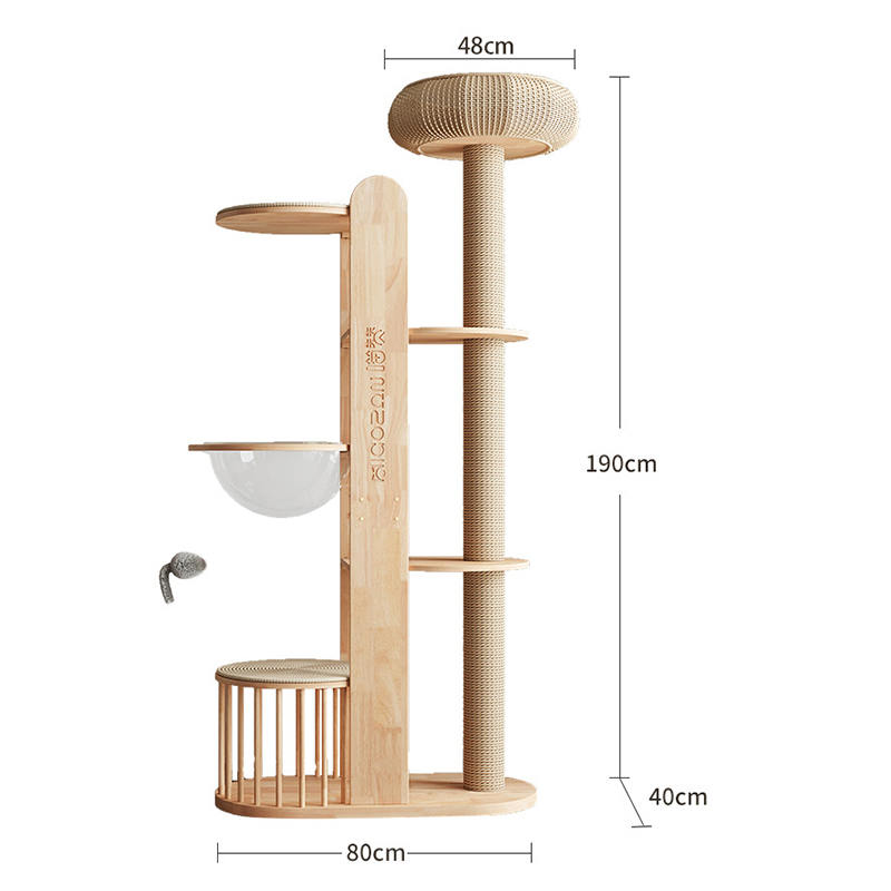 Multi-level na kahoy na tower condo climbing frame cat tree Multi-level na kahoy na tower condo climbing frame cat tree