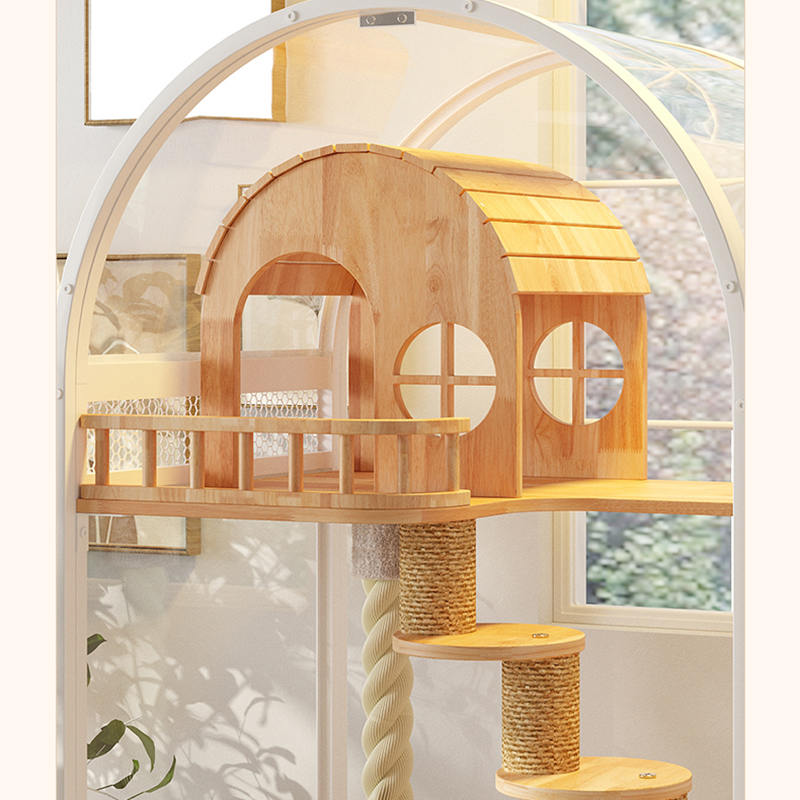 Panloob na kahoy na pusa house hotel panoramic villa solid cat cage enclosure cabinet Panloob na kahoy na pusa house hotel panoramic villa solid cat cage enclosure cabinet