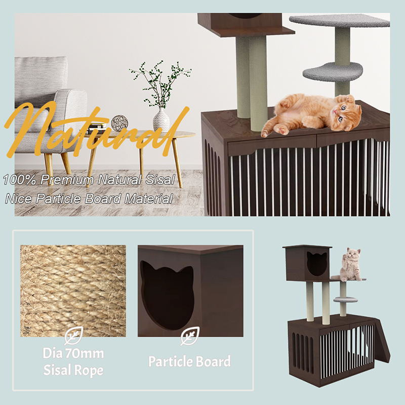 Wood Cat Tower Condo Climbing Frame Indoor Cat Tree Wood Cat Tower Condo Climbing Frame Indoor Cat Tree