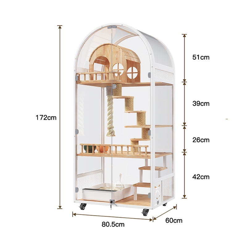 Panloob na kahoy na pusa house hotel panoramic villa solid cat cage enclosure cabinet Panloob na kahoy na pusa house hotel panoramic villa solid cat cage enclosure cabinet