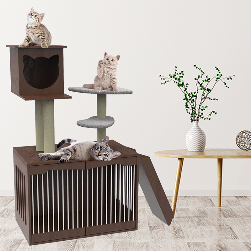 Wood Cat Tower Condo Climbing Frame Indoor Cat Tree Wood Cat Tower Condo Climbing Frame Indoor Cat Tree