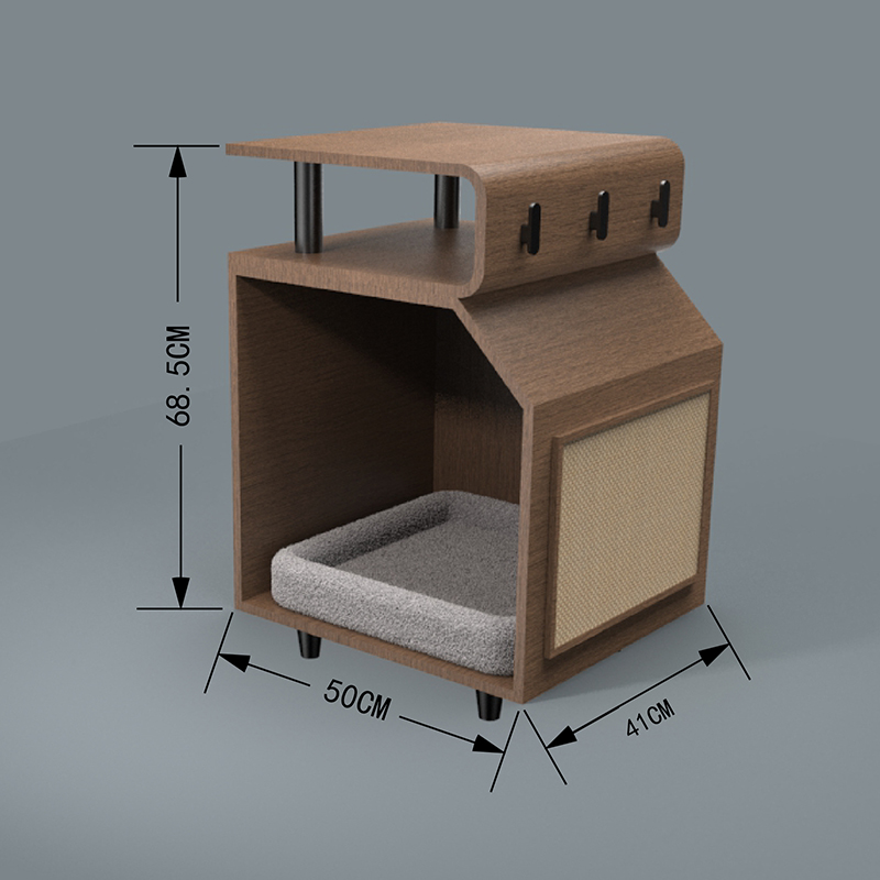 Wooden Pet Beds cat bed na may scratching board Wooden Pet Beds cat bed na may scratching board