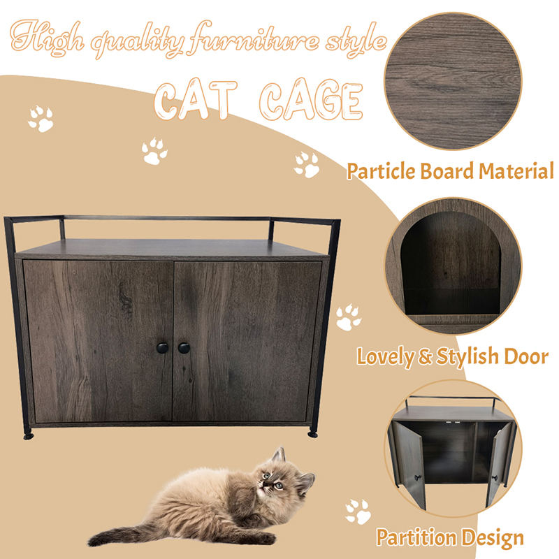 Panloob na gabinete ng basura na may istilo ng divider na istilo ng mga pusa ng hawla ng hawla Panloob na gabinete ng basura na may istilo ng divider na istilo ng mga pusa ng hawla ng hawla