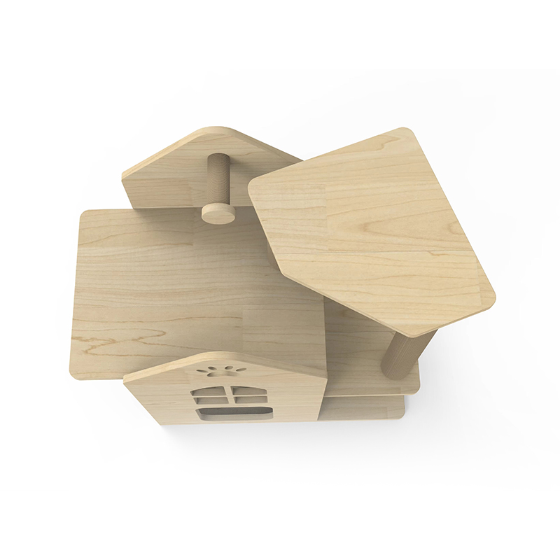 Panloob na kahoy na tower cat house na may akyat na sisal scratching post cat tree Panloob na kahoy na tower cat house na may akyat na sisal scratching post cat tree