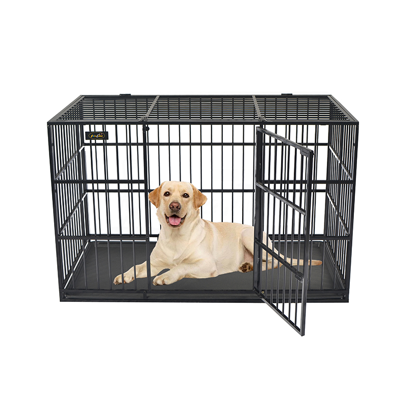 Buksan ang tuktok na anti-chew tube metal dog cage Buksan ang tuktok na anti-chew tube metal dog cage