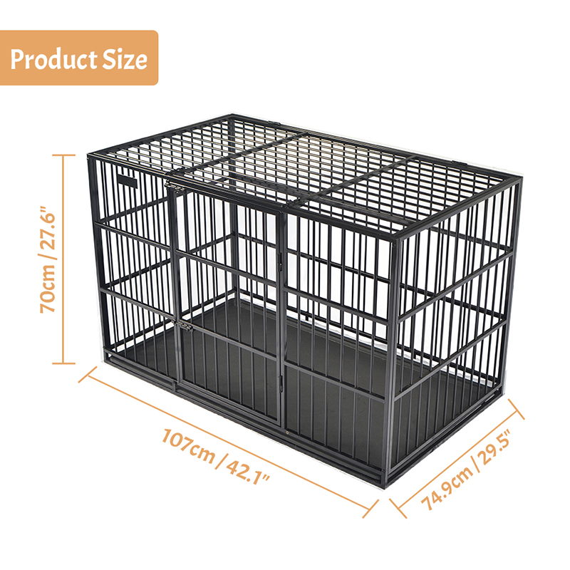 Buksan ang tuktok na anti-chew tube metal dog cage Buksan ang tuktok na anti-chew tube metal dog cage